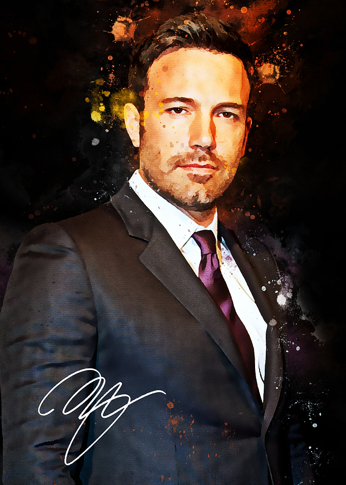 Ben Affleck Watercolor Portrait