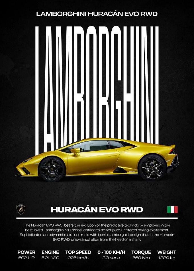 Lamborghini Huracán EVO RWD Poster