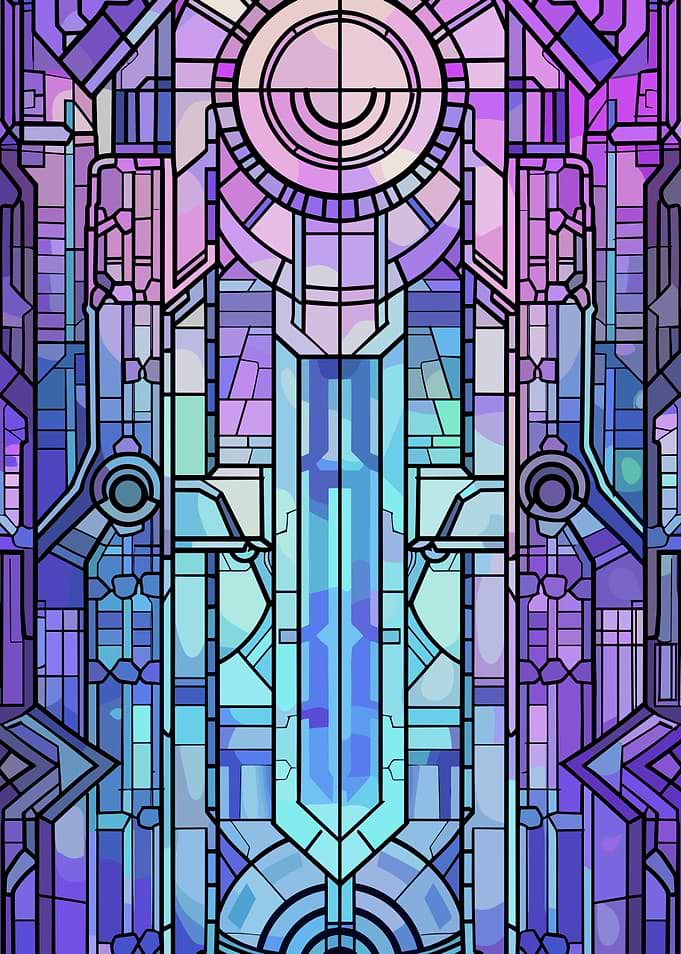 Art Deco Stained Glass Window