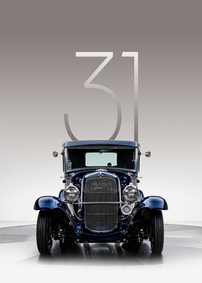 Vintage Blue Car with '31'