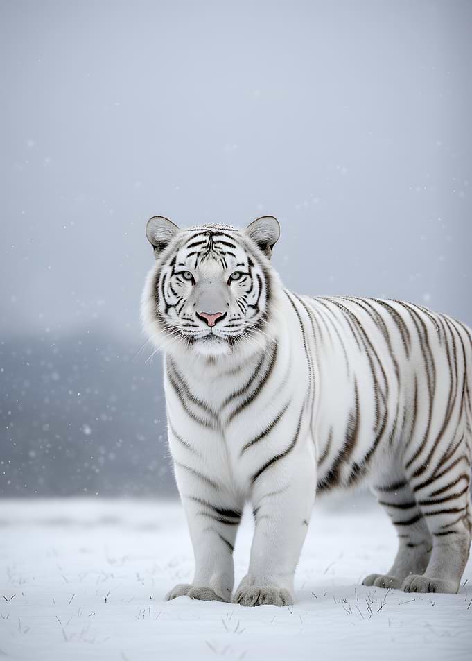White Tiger in Snow