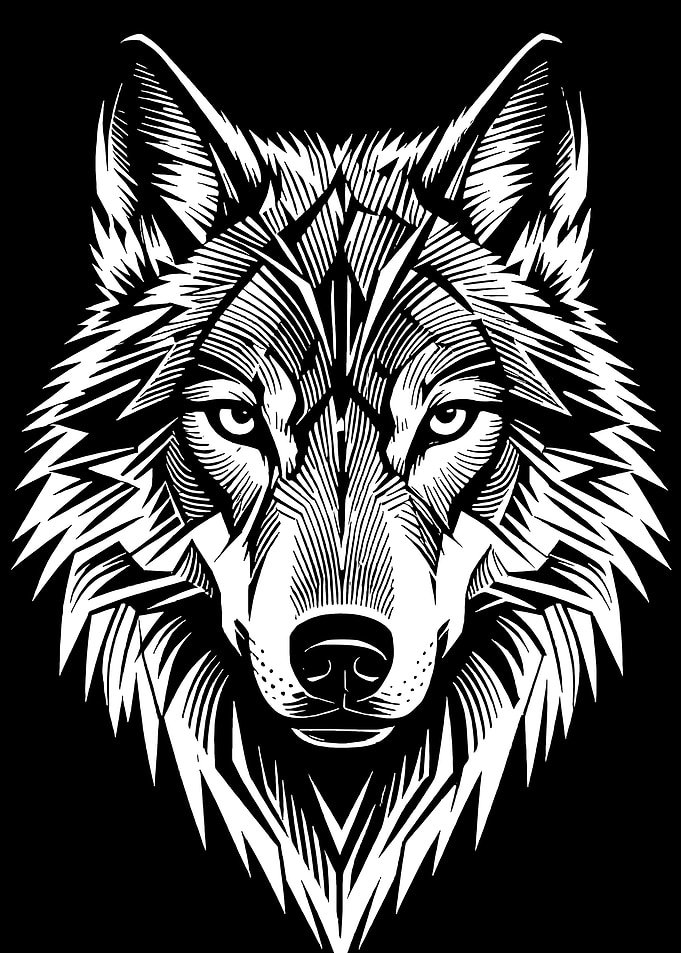 Stylized Wolf Portrait