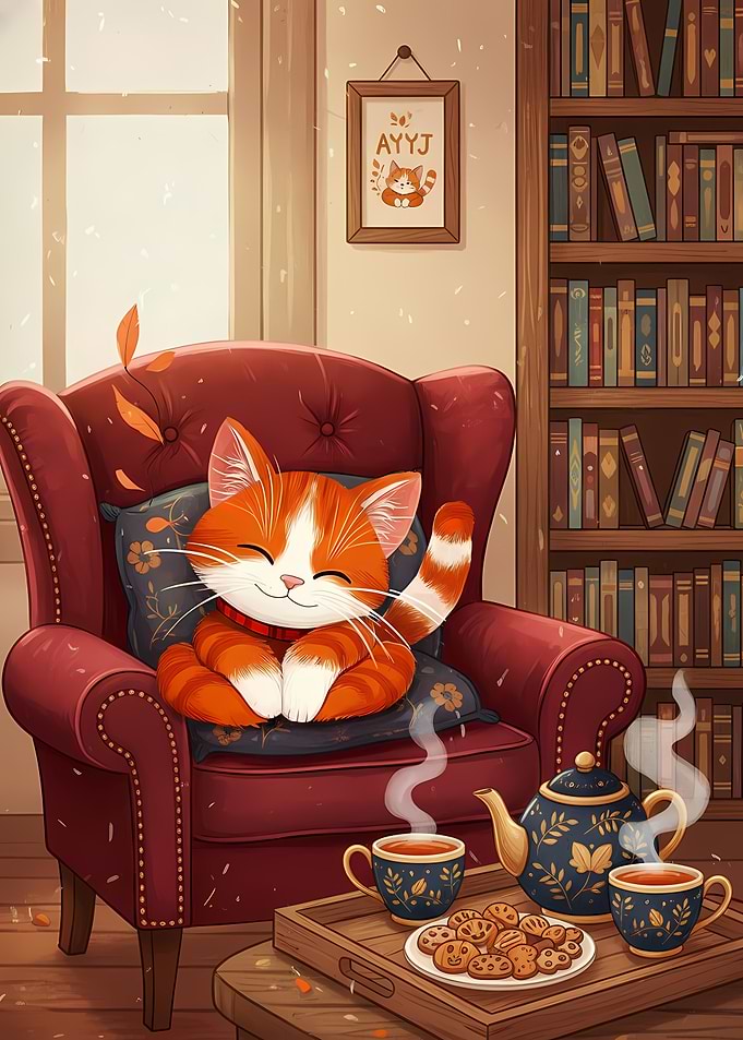 Cozy Cat Reading Nook