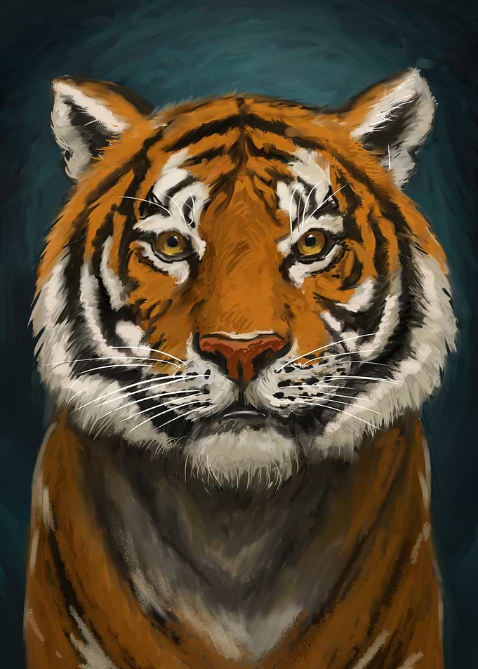 Tiger Portrait Painting