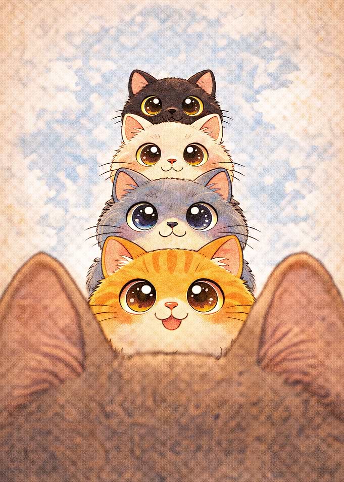 Stack of Cute Kittens