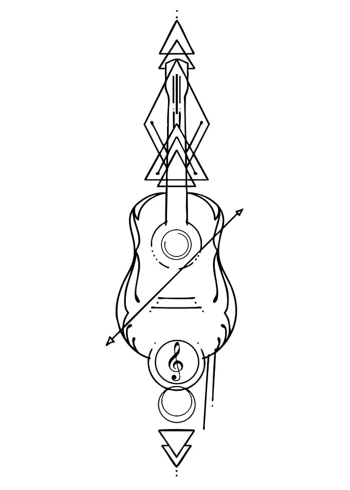 Geometric Guitar and Music Symbols