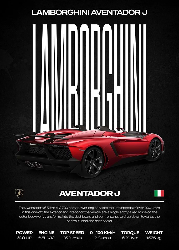 Lamborghini Aventador J Poster