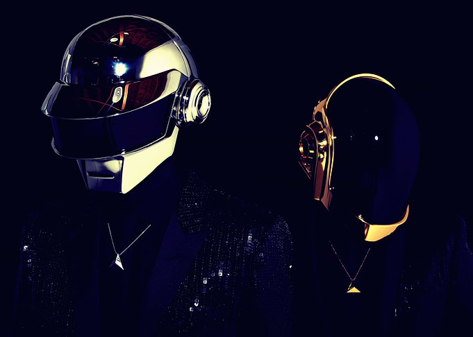 Daft Punk duo in helmets