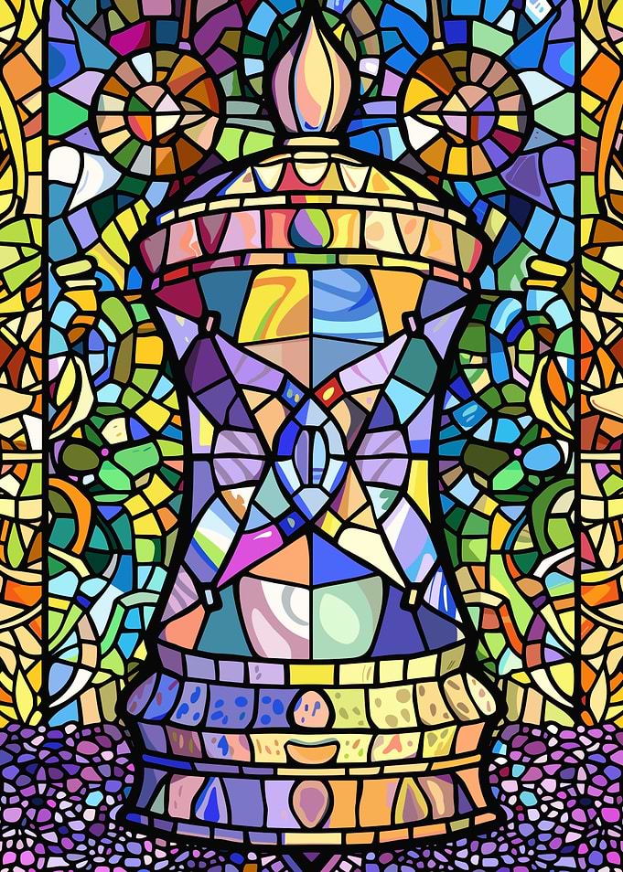Stained Glass Chess Piece