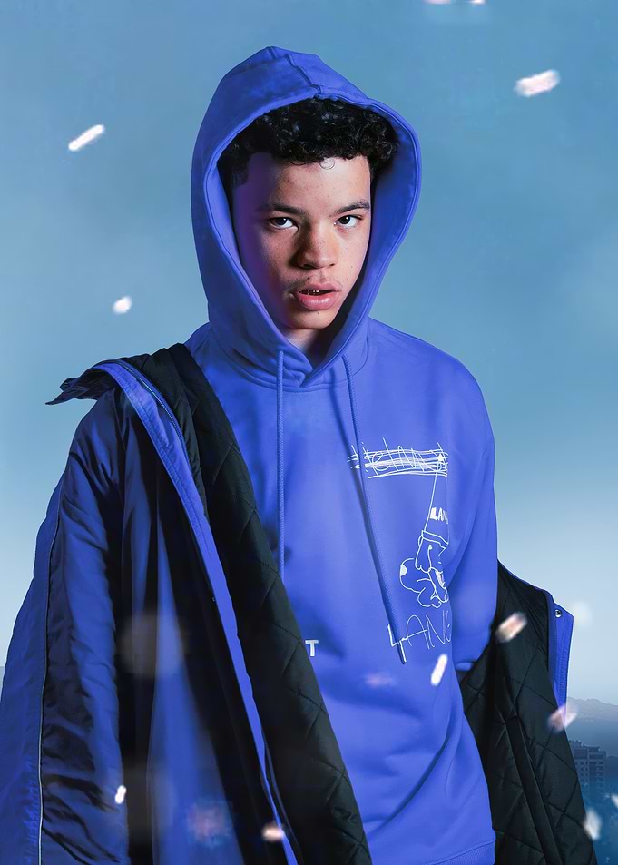 lil mosey in blue hoodie and jacket