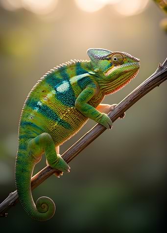 Chameleon on a branch
