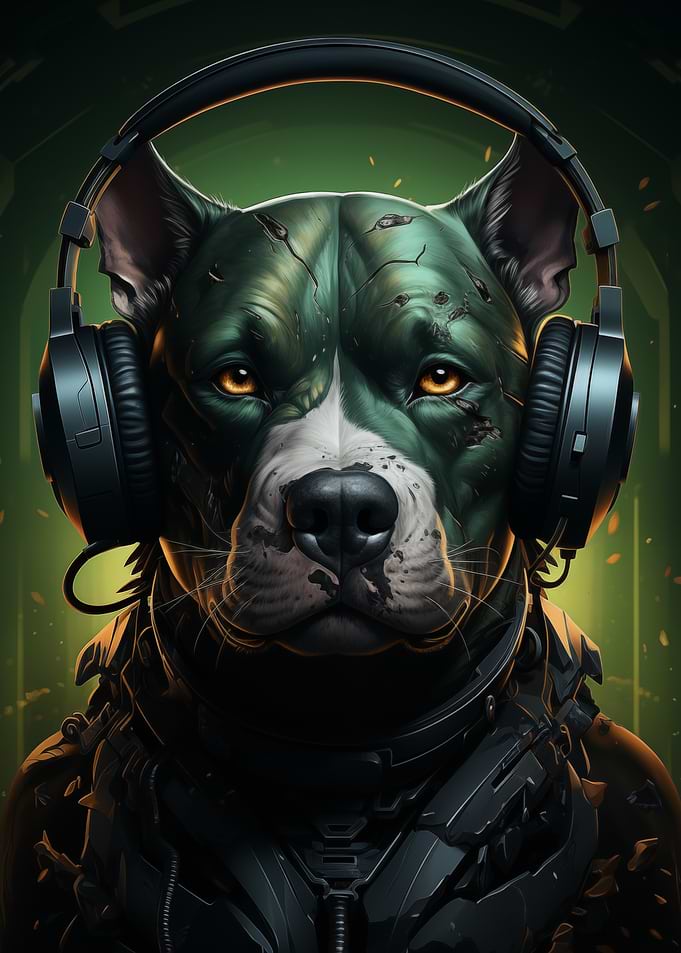 Cyberpunk Pitbull Headphones