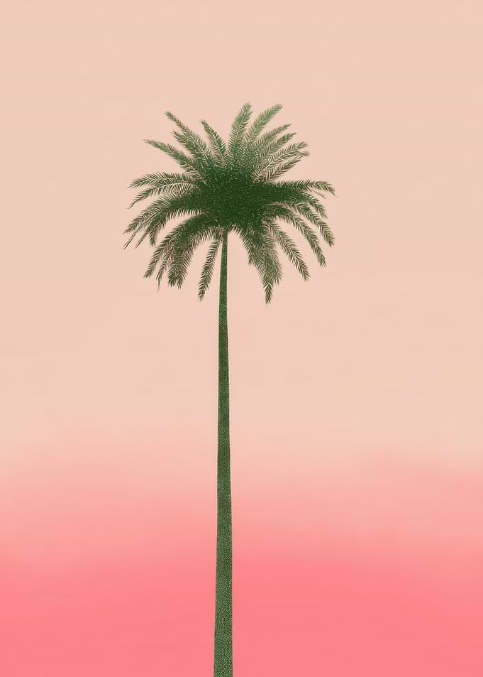 Minimalist Palm Tree on Gradient Background