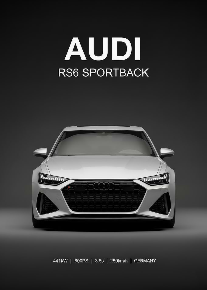 silver Audi RS6 Sportback poster