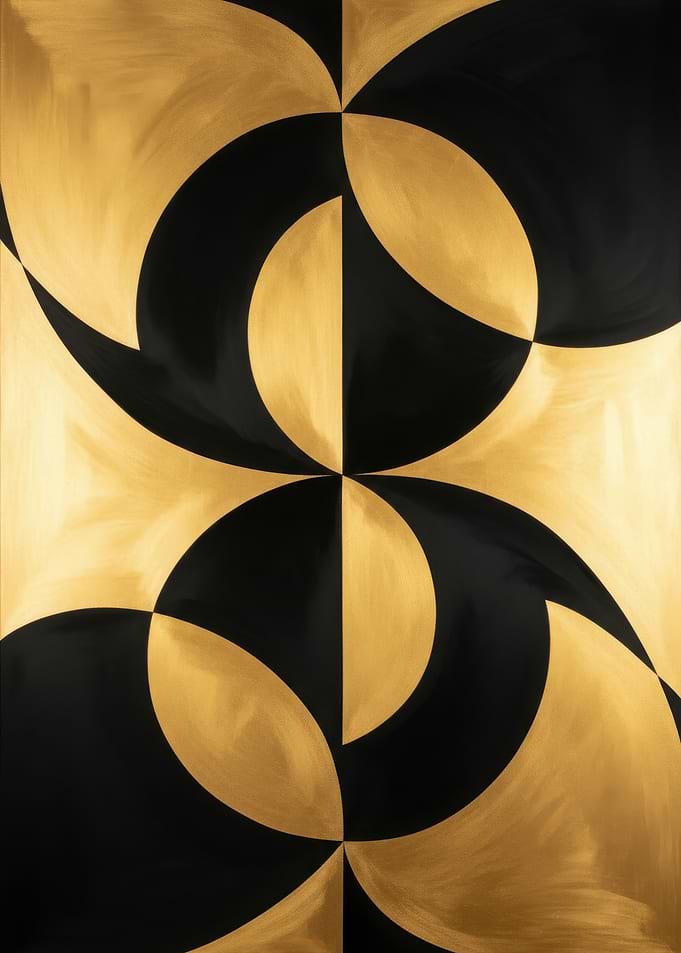 Abstract Gold and Black Geometric Art