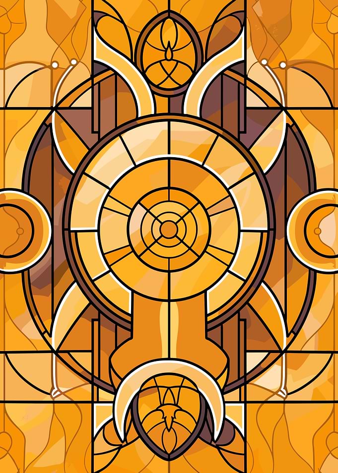 Art Deco Stained Glass Window