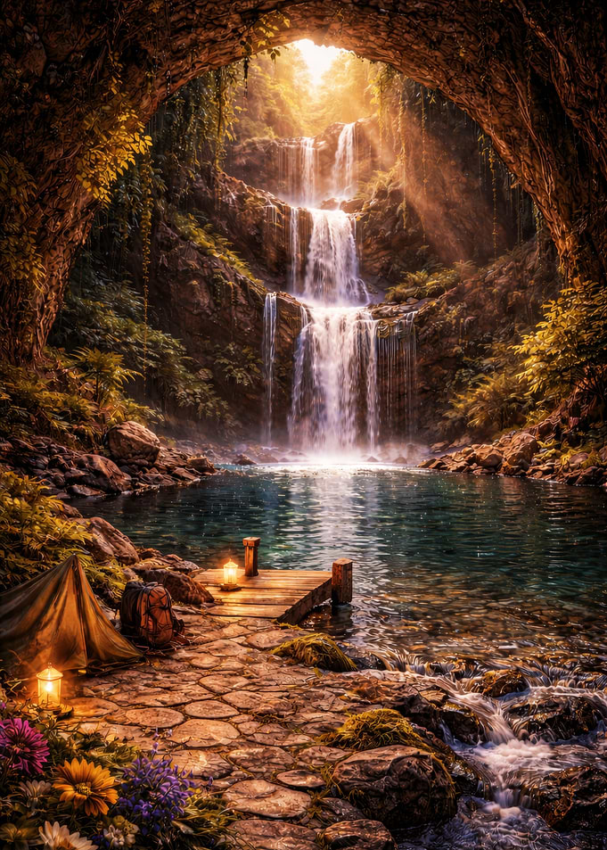 Enchanted Waterfall Cave Campsite