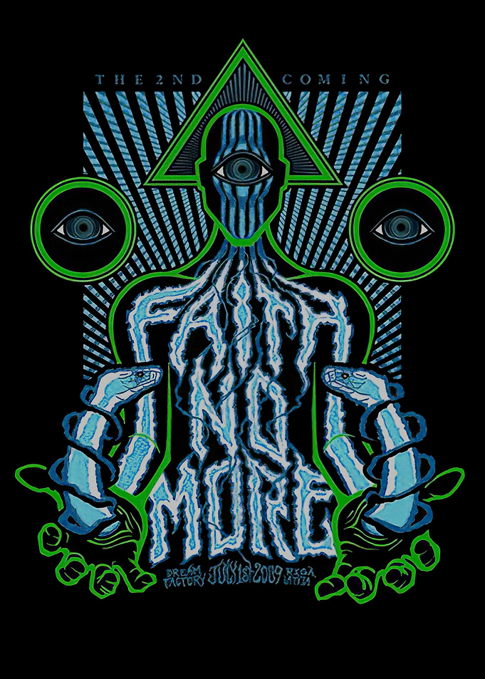 Faith No More Surreal Eye and Snake Illustration