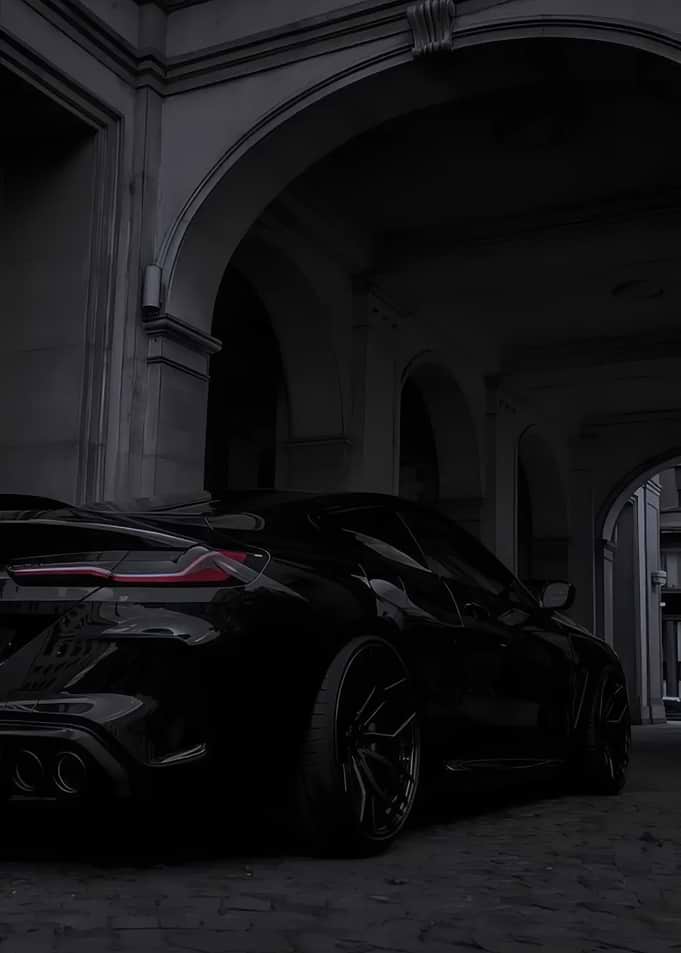 Black Sports Car in Arched Alley