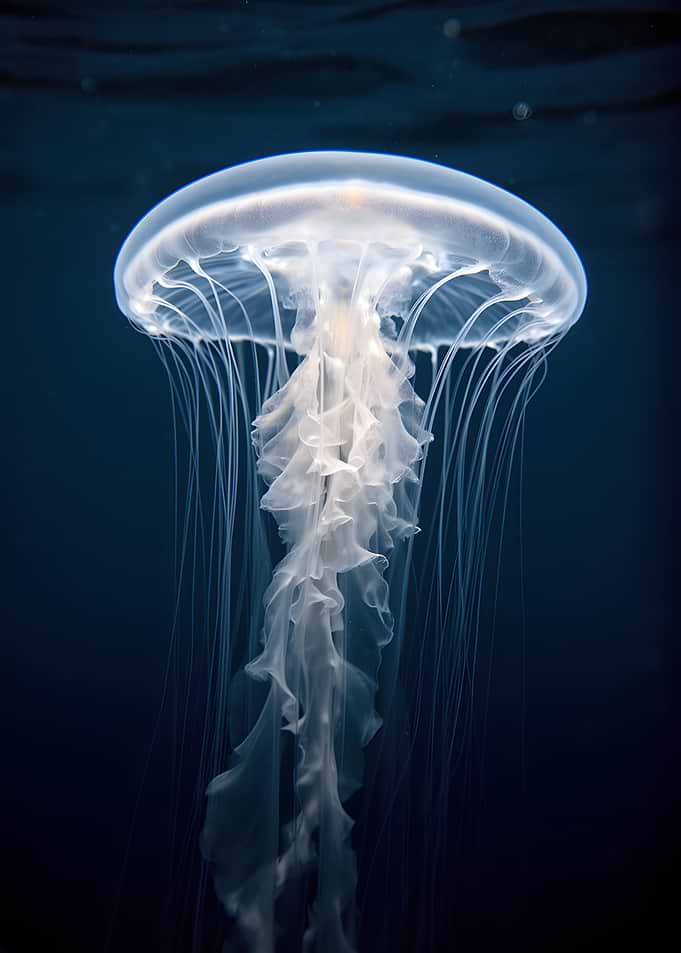 Moon Jellyfish Underwater