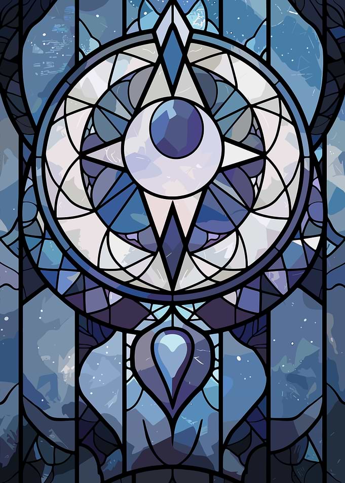 Stained Glass Celestial Design
