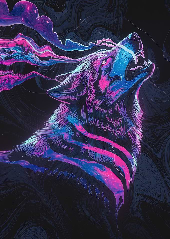 Wolf Howling Psychedelic
