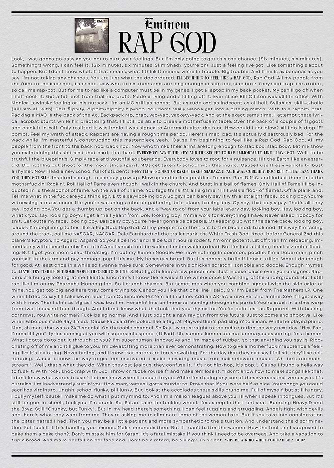 Eminem Rap God Lyrics