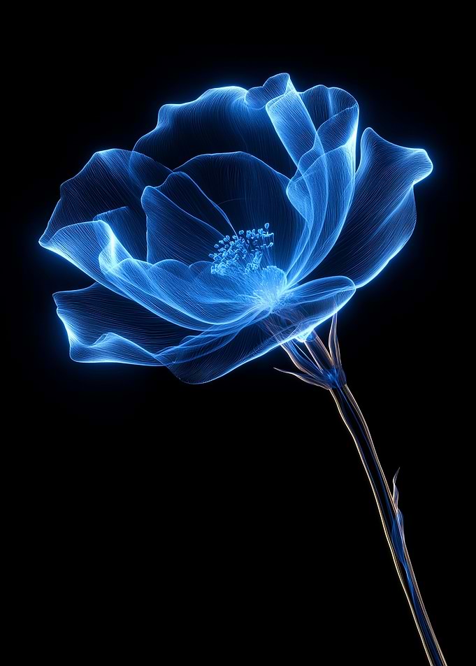 Glowing Blue Rose