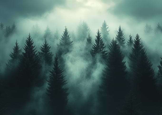 Misty Pine Forest