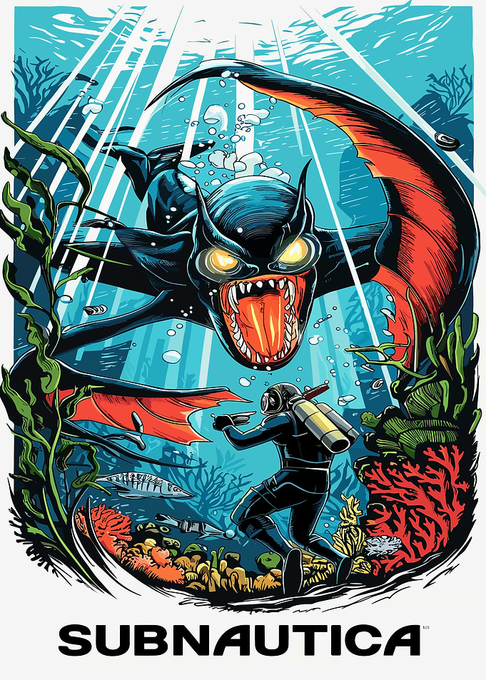 Subnautica Leviathan Attack Poster
