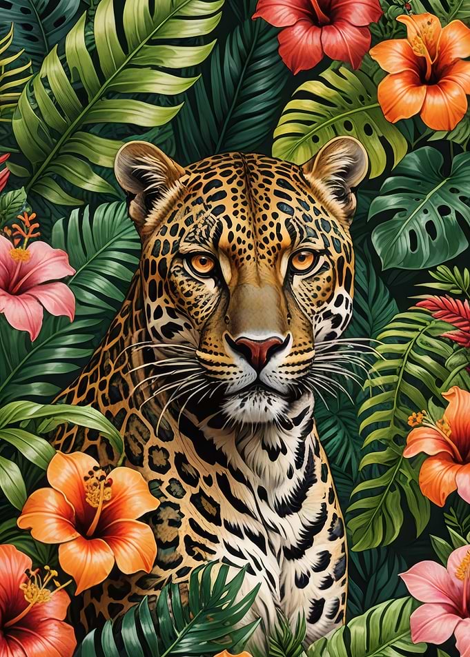 Leopard in a Tropical Jungle