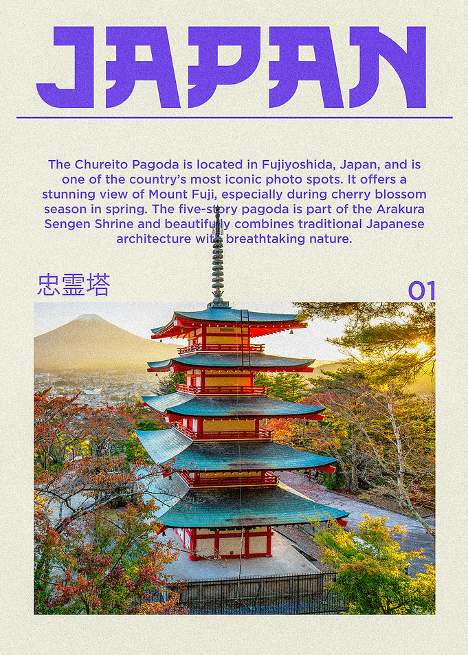 Chureito Pagoda with Mount Fuji