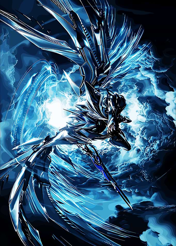 Abstract Blue Mechanical Creature