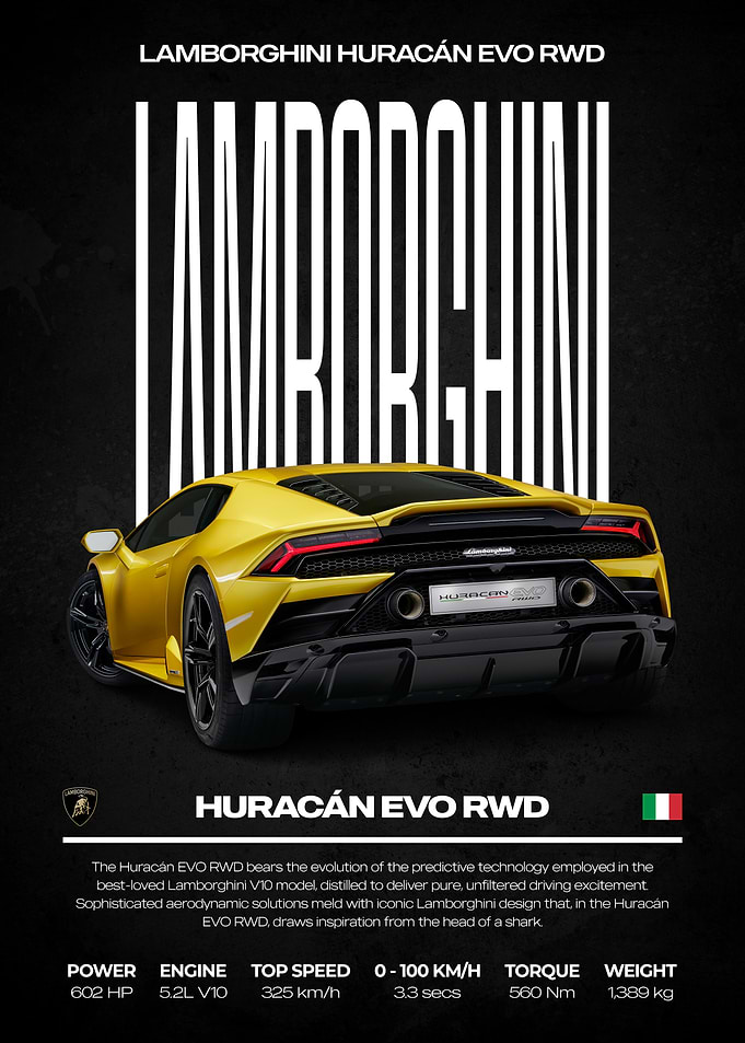 Lamborghini Huracán EVO RWD Poster
