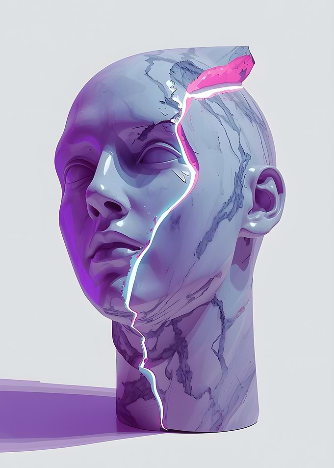 Cracked Marble Sculpture