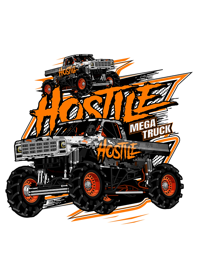 Hostile Monster Truck Extreme Offroad Racing Poster