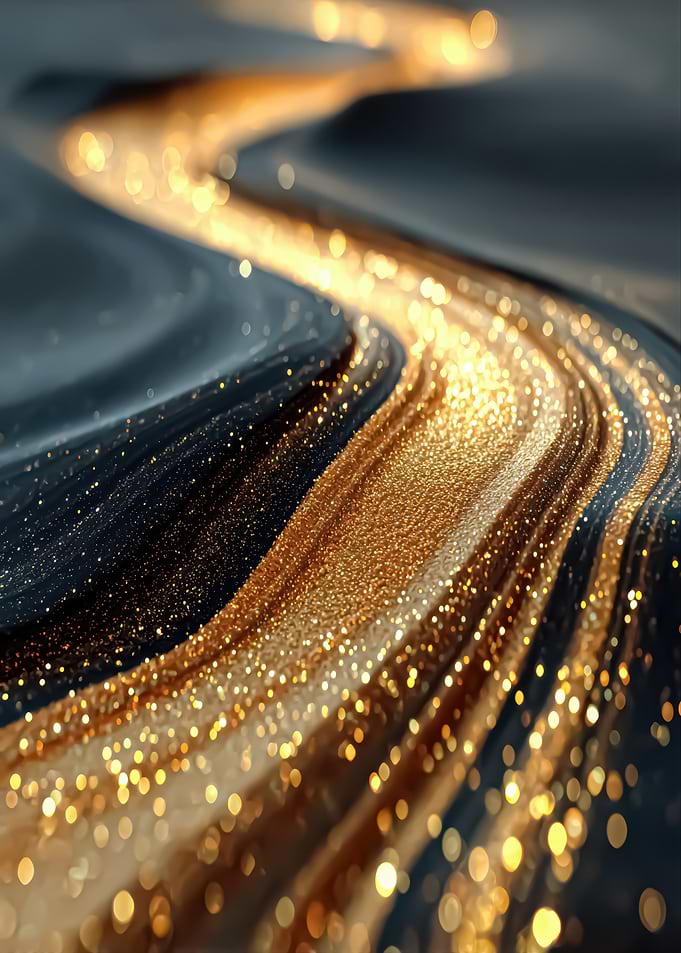Abstract Gold and Black Swirls
