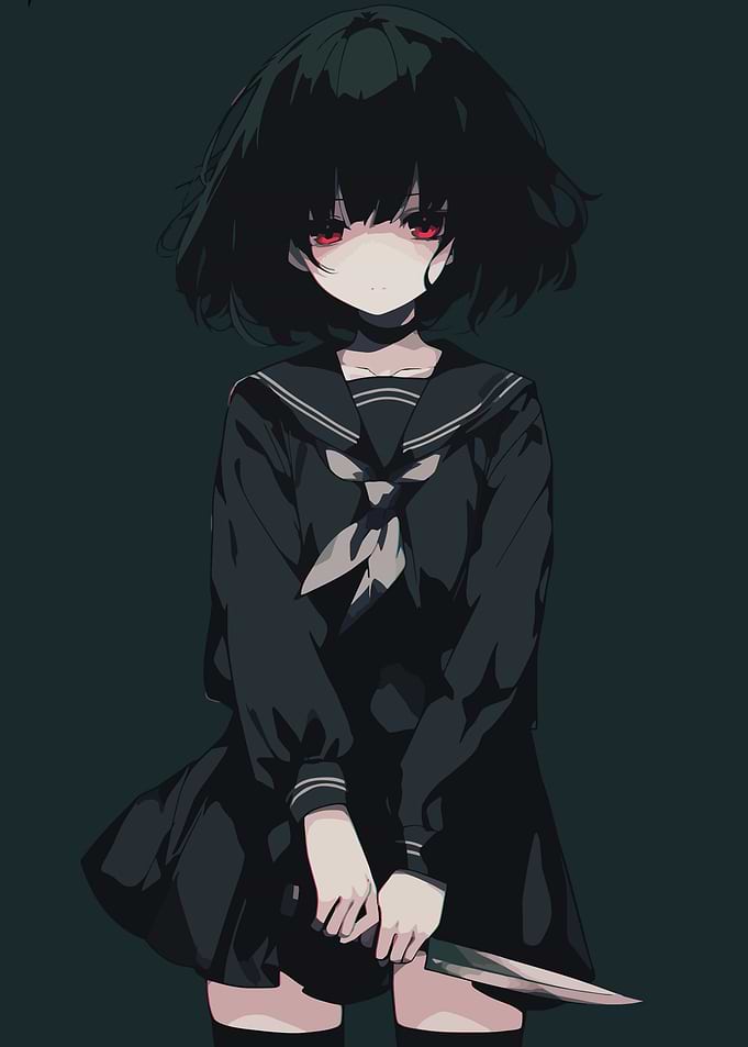 Anime Girl with Knife