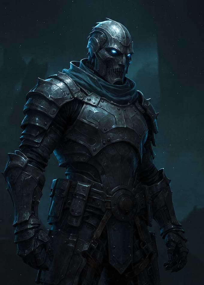Dark Knight with Glowing Eyes