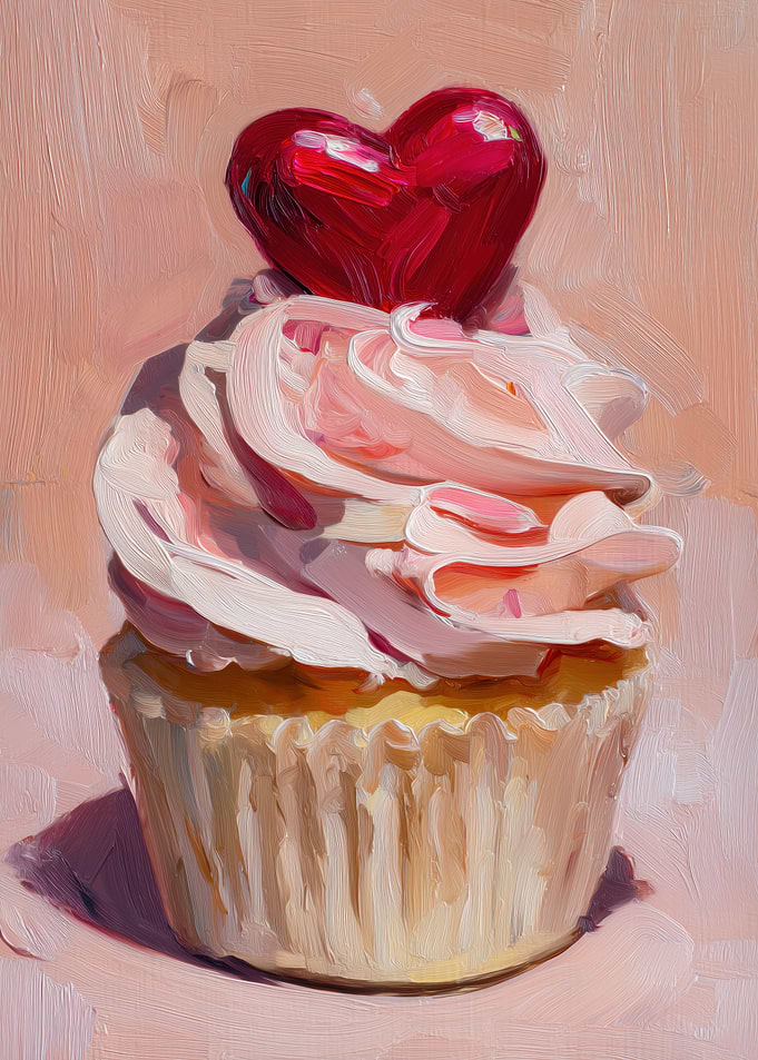 Heart Cupcake Painting