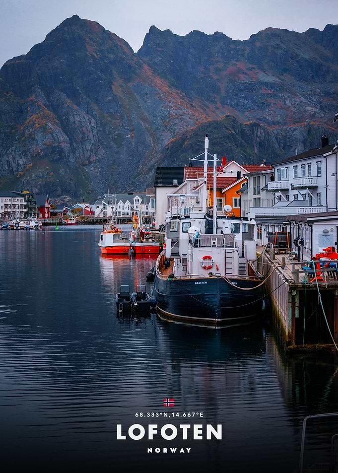 Lofoten Norway Harbor Scene