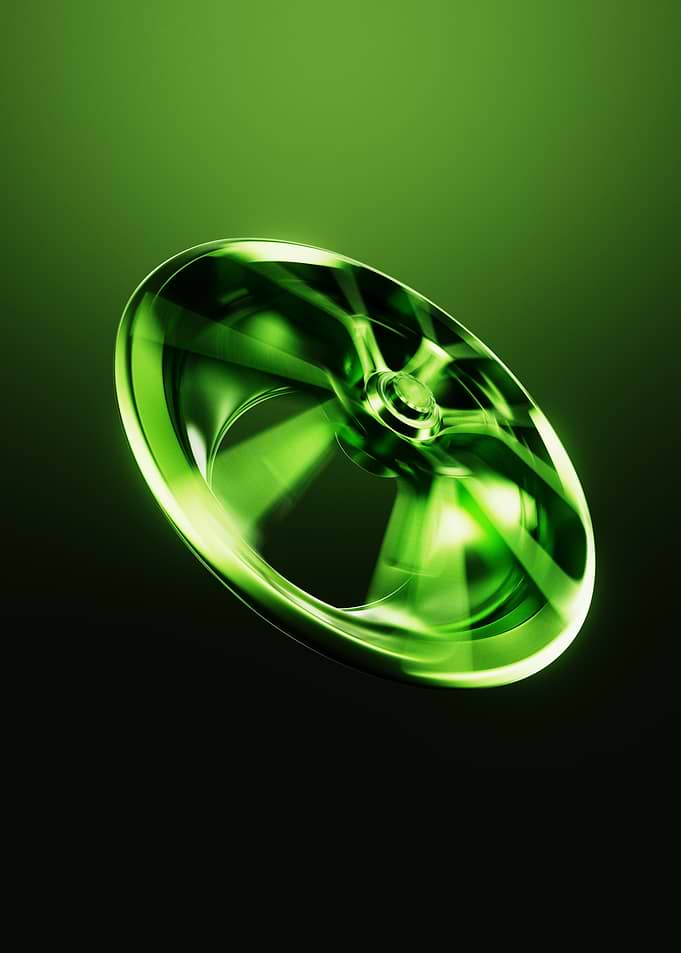 Green Abstract Wheel Rim