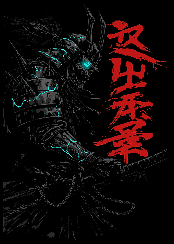 Cyberpunk Samurai with Glowing Eyes