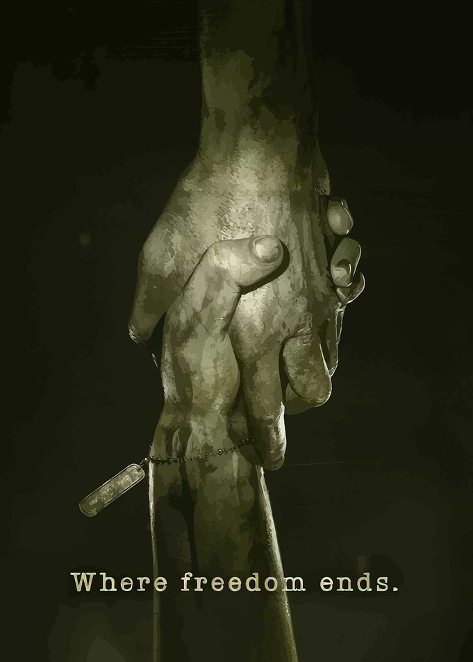 Hands holding with dog tag
