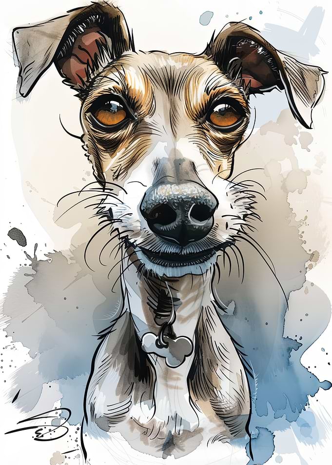 Watercolor Portrait of a Dog