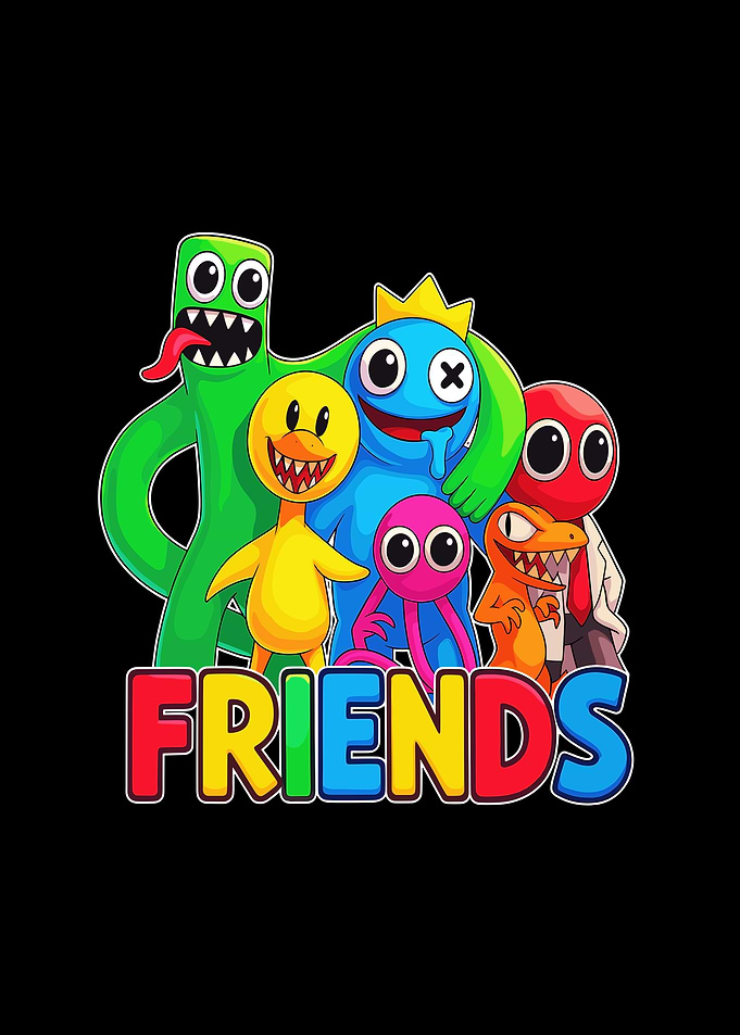 Rainbow Friends Characters with Text