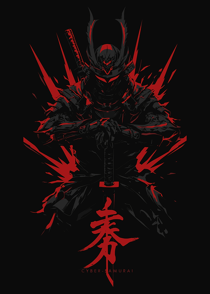 Cyber Samurai with Katana