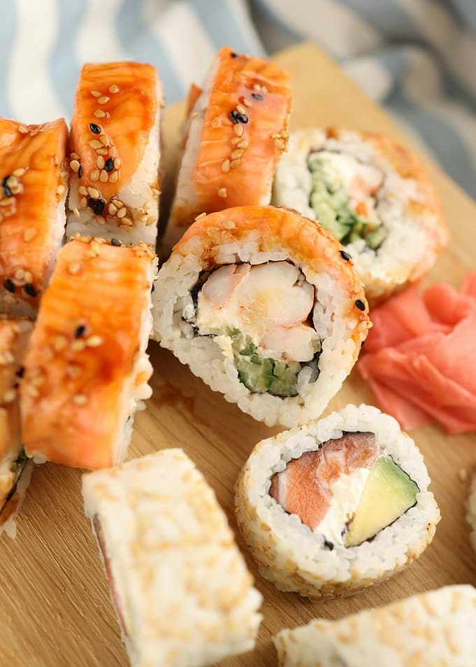Assortment of Sushi Rolls