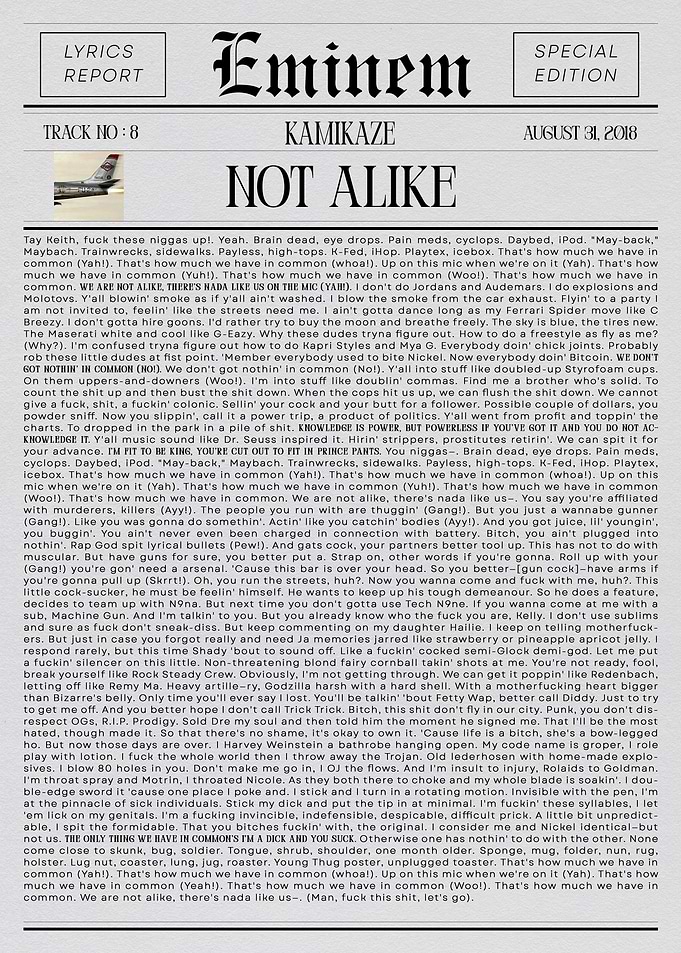 Eminem Not Alike Lyrics Report