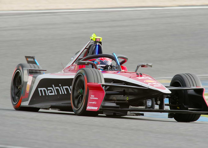 Formula E Race Car on Track